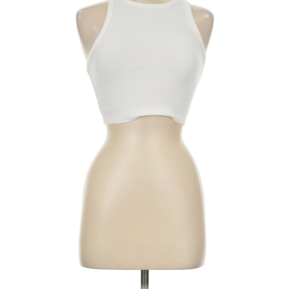 Zara White Ribbed Cropped Tank - Picture 1 of 6
